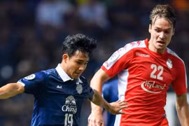 Á quân V-League (áo đỏ) bại trận trước Buriram. (Nguồn: AFC)