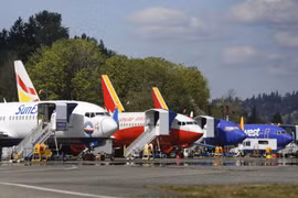 Máy bay Boeing 737 MAX 9 tại nhà máy Renton ở bang Washington, Mỹ, ngày 20/4. (Ảnh: AFP/TTXVN)