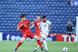 U23 Việt Nam chia điểm với U23 UAE. (Ảnh: Nguyên An/Vietnam+)