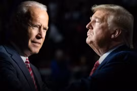 Đương kim Tổng thống Mỹ Donald Trump (phải) và cựu Phó Tổng thống Joe Biden. (Nguồn: Getty Images)