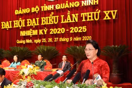 Ủy viên Bộ Chính trị, Chủ tịch Quốc hội Nguyễn Thị Kim Ngân phát biểu chỉ đạo Đại hội. (Ảnh: Trọng Đức - TTXVN)
