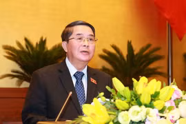 Chủ nhiệm Ủy ban Tài chính, Ngân sách của Quốc hội Nguyễn Đức Hải trình bày Báo cáo thẩm tra về tình hình thực hiện ngân sách nhà nước năm 2019, dự toán ngân sách nhà nước và phân bổ ngân sách trung ương năm 2020. (Ảnh: Doãn Tấn/TTXVN)