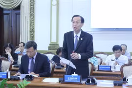 Ông Lê Thanh Liêm, Phó Chủ tịch Thường trực UBND Thành phố Hồ Chí Minh phát biểu tại buổi làm việc. (Ảnh: Xuân Anh/TTXVN)