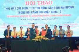 Các doanh nghiệp chế biến, tiêu thụ nông sản ký kết hợp tác với các nhà cung cấp nông sản của tỉnh Hải Dương 