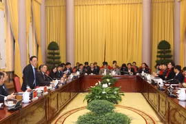 Quang cảnh họp báo. (Ảnh: Phương Hoa/TTXVN)