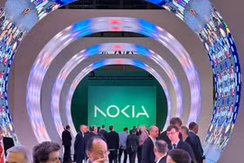 Gian hàng Nokia tại triển lãm MWC 2023. (Ảnh: PV/Vietnam+)