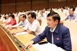 Các đại biểu Quốc hội biểu quyết thông qua Nghị quyết về phân bổ ngân sách trung ương năm 2019. (Ảnh: Văn Điệp/TTXVN)
