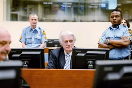 Tòa án ICTY kết án cựu thủ lĩnh người Serbia tại Bosnia Radovan Karadzic 40 năm tù giam. (Nguồn: AFP/TTXVN)