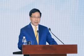 Phó Thủ tướng Phạm Bình Minh phát biểu trong Phiên khai mạc Hội thảo về các ưu tiên của năm APEC 2017. (Ảnh: Phạm Kiên/TTXVN)