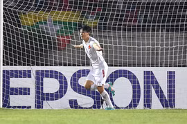 Lê Công Vinh giúp Việt Nam giành chiến thắng trước Myanmar. (Nguồn: Affsuzukicup)