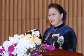Chủ tịch Quốc hội Nguyễn Thị Kim Ngân phát biểu. (Ảnh: Trọng Đức/TTXVN)