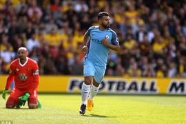 Aguero góp công trong chiến thắng hủy diệt của Man City. (Nguồn: PA)