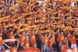Cổ động viên Việt Nam. (Ảnh: Minh Chiến/Vietnam+)