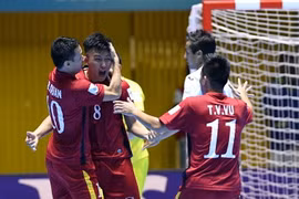Đội tuyển Futsal Việt Nam giành chiến thắng lịch sử. (Nguồn: Futsal Vietnam)