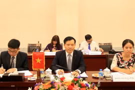Đoàn đại biểu Văn phòng Trung ương Đảng Cộng sản Việt Nam. (Ảnh: Phạm Kiên/Vietnam+)