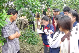 Lưu học sinh Lào tìm hiểu về cuộc sống của các hộ gia đình ở Việt Nam. (Nguồn: Trường Hữu nghị T78)
