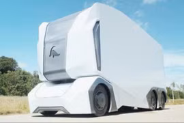 Chiếc xe tải chạy điện tự động T-pod. (Nguồn: The American Energy News)