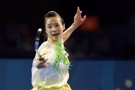 Người đẹp wushu Dương Thúy Vy. (Ảnh: Quốc Khánh/TTXVN)