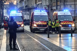 Cảnh sát Pháp làm nhiệm vụ tại Marseille. (Ảnh: AFP/ TTXVN)