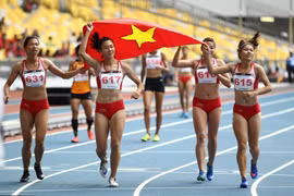 Điền kinh Việt Nam đã tỏa sáng khi giành được 17 HCV tại SEA Games 29. (Ảnh: Quốc Khánh/TTXVN)