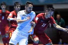 Trần Văn Vũ (số 11) là người ghi bàn thắng ấn định tỷ số 4-2 cho Việt Nam. (Nguồn: FB Futsal Vietnam)