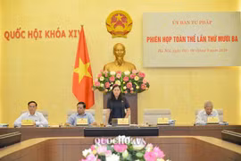 Chủ nhiệm Ủy ban Tư pháp Lê Thị Nga kết luận nội dung thảo luận. (Nguồn: quochoi.vn)