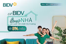 BIDV ưu đãi lãi suất cho vay mua nhà từ 5%. (Ảnh: Vietnam+)