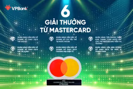 6 giải thưởng của VPBank được Mastercard ghi nhận về thành tích nổi bật trong lĩnh vực kinh doanh thẻ cũng như đẩy mạnh số hóa gia tăng trải nghiệm khách hàng. (Ảnh: Vietnam+)