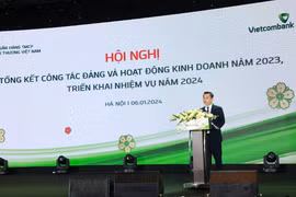 Ông Nguyễn Thanh Tùng, Tổng Giám đốc Vietcombank phát biểu tại hội nghị. (Ảnh: PV/Vietnam+)