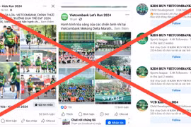 Cảnh báo hình thức lừa đảo mạo danh các giải chạy của Vietcombank. (Ảnh: Vietnam+)