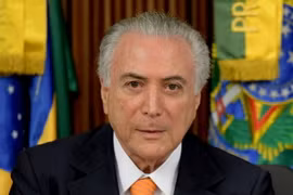 Tổng thống Michel Temer phát biểu tại Hội nghị xúc tiến đầu tư ở Brasilia ngày 13/9. (Nguồn: AFP/TTXVN)