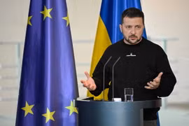 Tổng thống Ukraine Volodymyr Zelensky sẽ có bài phát biểu tại Diễn đàn Kinh tế Thế giới tổ chức tại Davos, Thụy Sĩ. (Ảnh: AFP/TTXVN)