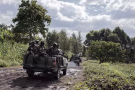 Lực lượng M23 tại khu vực Rumangabo, CHDC Congo, ngày 6/1/2023. (Ảnh: AFP/TTXVN)