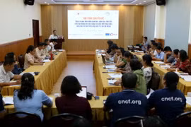 Quang cảnh hội thảo về tình hình bóc lột, xâm hại trẻ em trên địa bàn Thành phố Hồ Chí Minh. (Ảnh: Thanh Vũ/TTXVN)