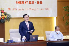 Chủ tịch Quốc hội Vương Đình Huệ phát biểu tại hội nghị. (Ảnh: Doãn Tấn/TTXVN)
