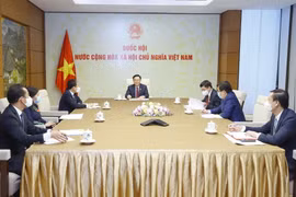 Chủ tịch Quốc hội Vương Đình Huệ điện đàm với Chủ tịch Hội đồng Liên bang Nga Valentina Matvienko. (Ảnh: Doãn Tấn/TTXVN)