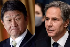 Ông Toshimitsu Motegi (trái) và ông Antony Blinken. (Nguồn: Reuters)