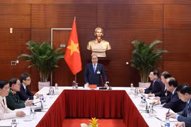 Thủ tướng Nguyễn Xuân Phúc chủ trì phiên họp Thường trực Chính phủ với Ban Chỉ đạo quốc gia phòng, chống dịch COVID-19. (Ảnh: Thống Nhất/TTXVN)