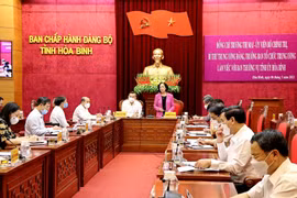 Trưởng Ban Tổ chức Trung ương Trương Thị Mai phát biểu. (Ảnh: Thanh Hải/TTXVN)