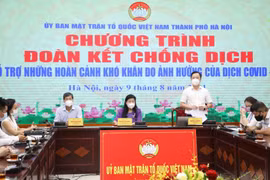 Toàn cảnh Hội nghị triển khai Chương trình 'Đoàn kết chống dịch.' (Ảnh: TTXVN phát)