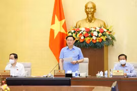 Chủ tịch Quốc hội Vương Đình Huệ phát biểu kết luận Phiên họp. (Ảnh: Doãn Tấn/TTXVN)