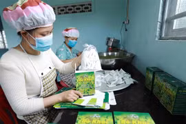 Đóng gói sản phẩm tại một hợp tác xã. (Nguồn: TTXVN)