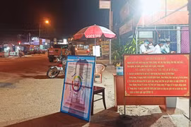 Chốt kiểm soát phòng chống dịch COVID-19 trên địa bàn huyện Đam Rông. (Nguồn: Báo Lâm Đồng)