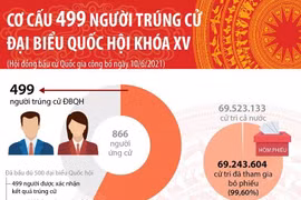 Cơ cấu 499 người trúng cử đại biểu Quốc hội khóa XV.