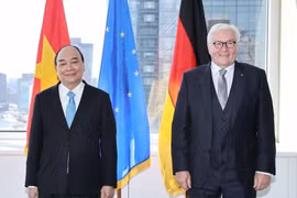 Chủ tịch nước Nguyễn Xuân Phúc gặp Tổng thống Đức Frank-Walter Steinmeier. (Ảnh: Thống Nhất/TTXVN)