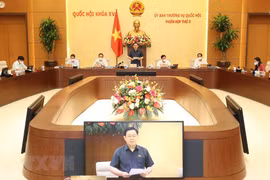 Quang cảnh khai mạc Phiên họp thứ 3 Ủy ban Thường vụ Quốc hội khóa XV. (Ảnh: Trọng Đức/TTXVN)