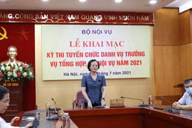 Bộ trưởng Phạm Thị Thanh Trà phát biểu khai mạc. (Nguồn: Bộ Nội vụ)