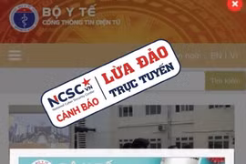 Trang web giả mạo website của Bộ Y tế để lừa đảo.