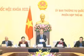 Chủ tịch Quốc hội Nguyễn Sinh Hùng phát biểu khai mạc Phiên họp thứ 46 của Ủy ban Thường vụ Quốc hội. (Ảnh: Nhan Sáng/TTXVN)