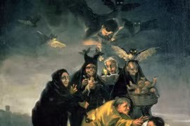 Bức tranh The Witch's Sabbath của Francisco Goya vào thế kỷ 18 là một ví dụ về cách nỗi sợ hãi của xã hội về ma thuật và sự huyền bí ảnh hưởng đến các câu chuyện và tín ngưỡng văn hóa thời bấy giờ. (Nguồn: Bridgeman Images/National Geographic)